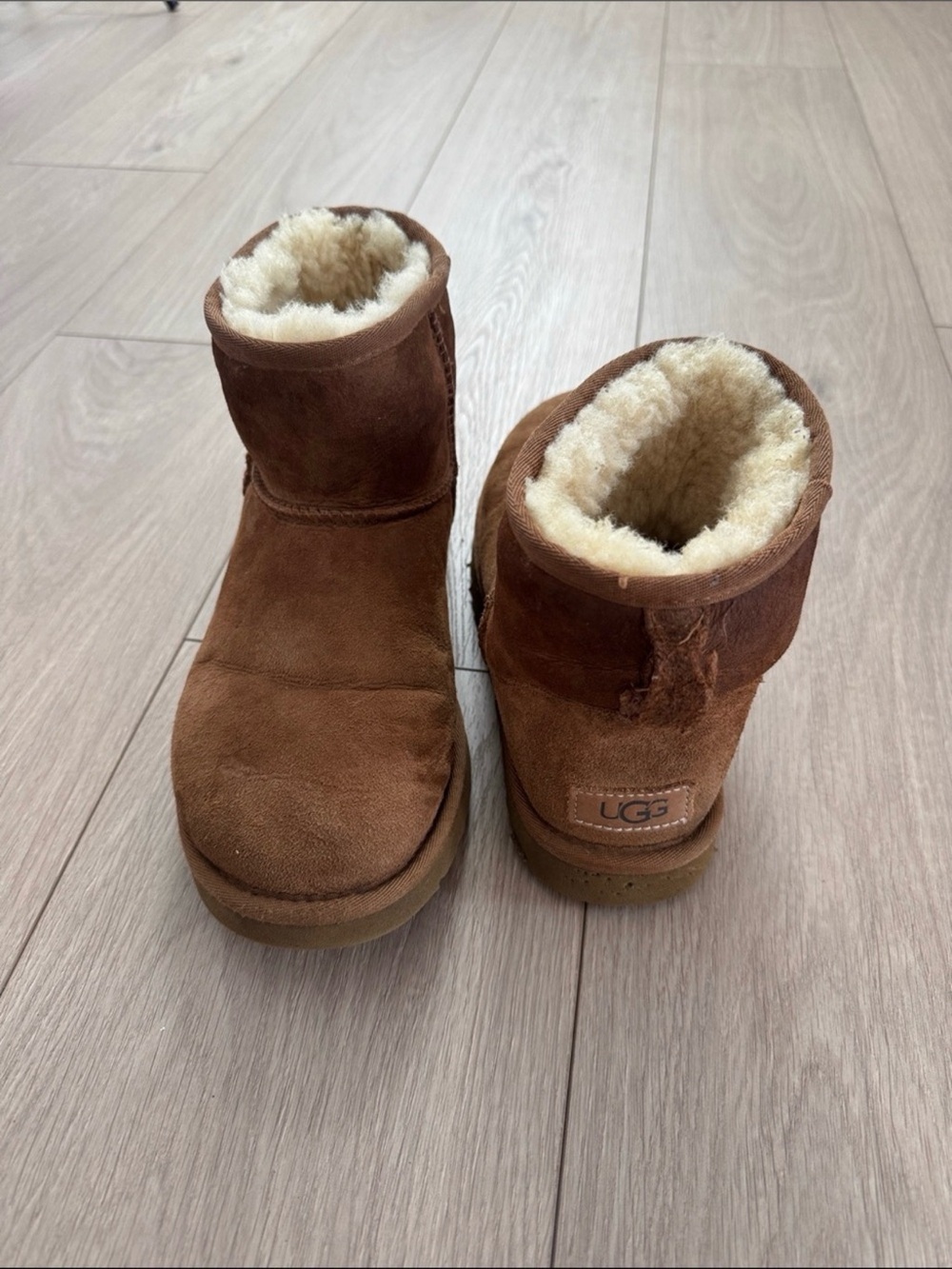 UGG Kids Chestnut Suede Shearling Boots